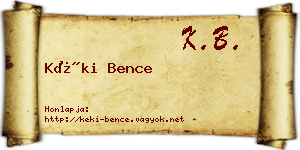 Kéki Bence névjegykártya