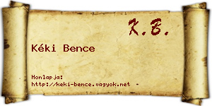 Kéki Bence névjegykártya